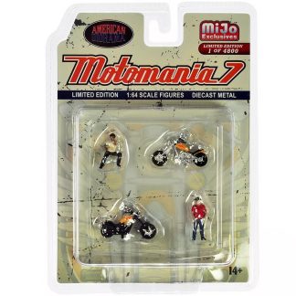 Sada figurek 2 motorkáři + 2 motorky 1:64 - Motomania #7 - American Diorama Sada figurek 1/64 - Motomania 7 American Diorama