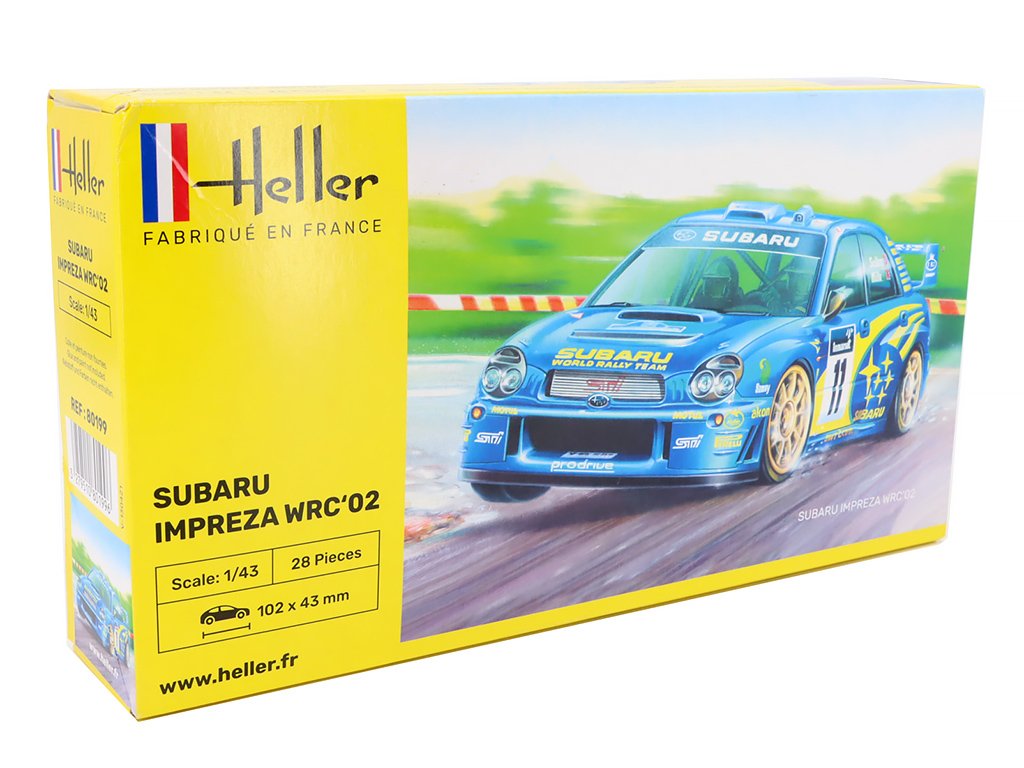Subaru Impreza WRC 2002 1:43 - Heller stavebnice Subaru Impreza WRC'02 - plastový ModelKIT