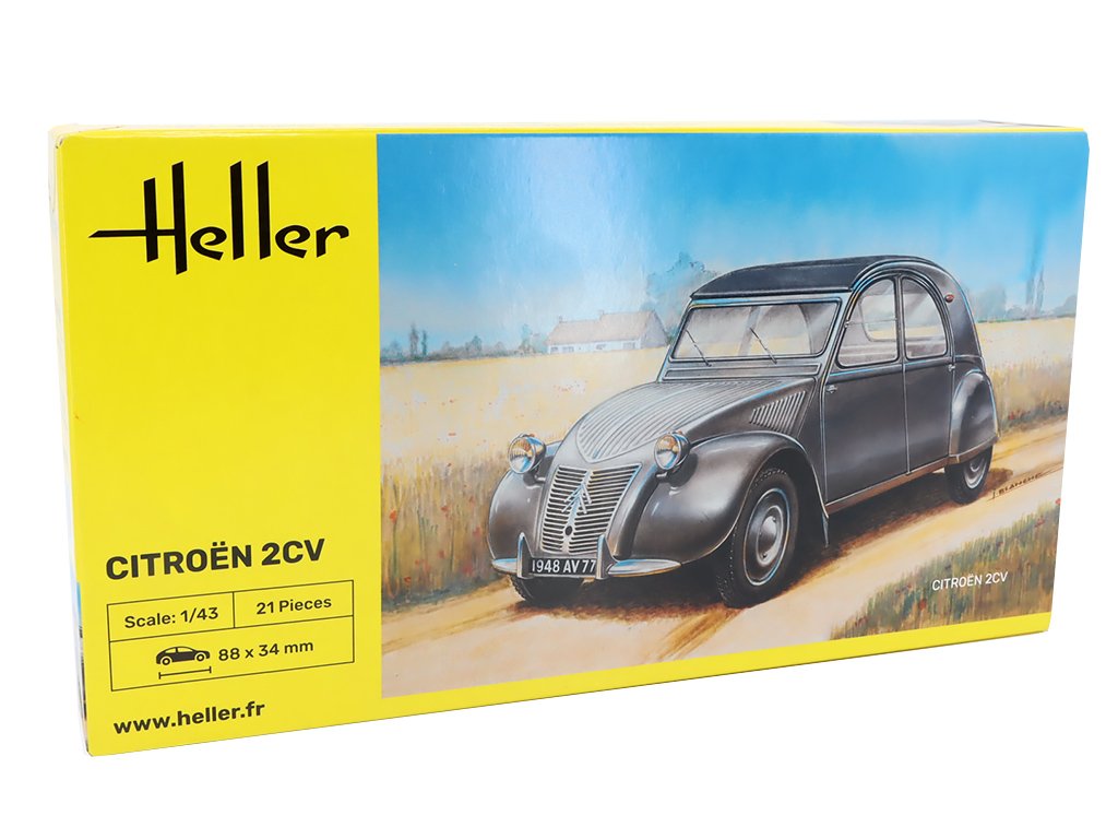 Citroen 2CV 1:43 - Heller stavebnice Citroen 2 CV - plastový ModelKIT