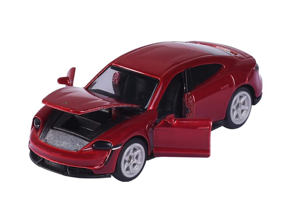Porsche Taycan Turbo S červená 1:64 - Majorette Porsche Taycan Turbo S - sběratelský model