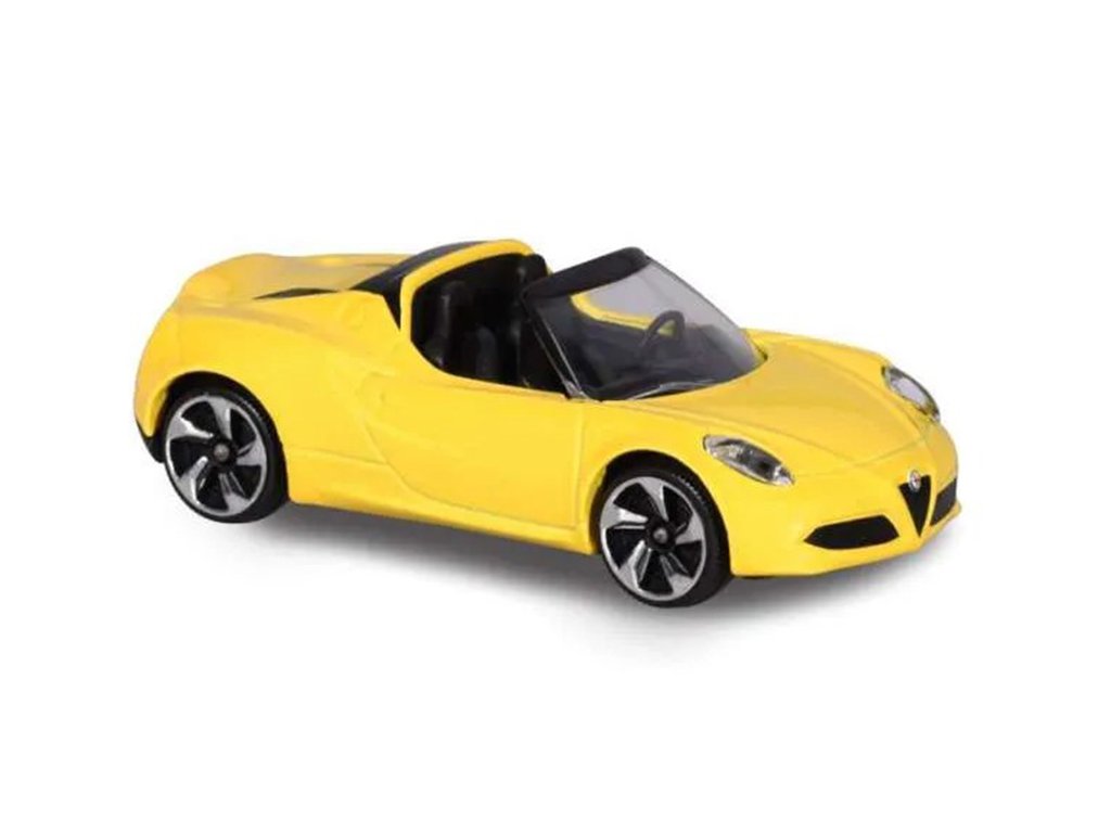 Alfa Romeo 4C Spider 1:64 - Majorette Alfa Romeo 4C Spider + Sběratelská karta - model auta 1/64