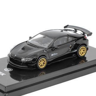 BMW i8 LBWK černá 1:64 - PARAGON Models BMW LBWK i8 - kovový model auta 1/64