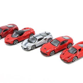 Sada Ferrari 5 ks: 488 GTB, Enzo, 488 Pista, F12 Berlinetta, La Ferrari 1:64 - Bburago Sada Ferrari 5 ks - kovový model 1/64