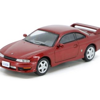 Nissan Silvia S14 LHD červená 1:64 - BM Creations Nissan Silvia S 14 Left Hand Drive - kovový model auta