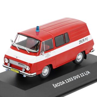 Škoda 1203 DVS 12 L/A 1970 1:43 - Kaleidoskop slavných vozů časopis s modelem #87 Škoda 1203 DVS 12 L/A Požární Ochrana ČSSR - kovový model auta 1/43