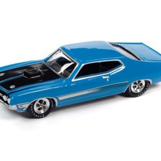 Ford Torino Cobra 1971 modrá 1:64 - Johnny Lightning Ford Torino Cobra MCACN- sběratelský model autá 1/64