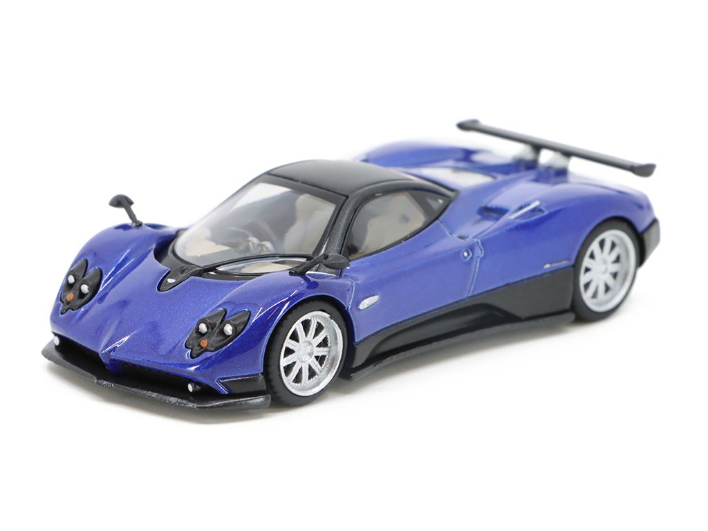Pagani Zonda F RHD modrá 1:64 - MiniGT Pagani Zonda F Right Hand Drive - kovový model auta 1/64