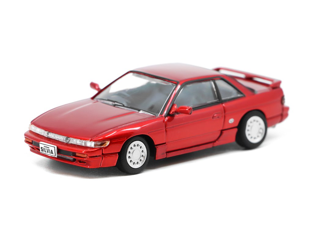 Nissan Silvia S13 RHD červená 1:64 - BM Creations Nissan Silvia S 13 RHD - kovový model auta