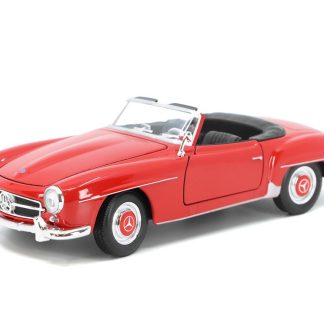 Mercedes-Benz 190 SL 1955 open červená 1:24 - Welly Mercedes Benz 190SL 1955 - kovoý model auta