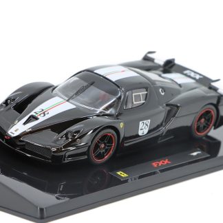 Ferrari FXX 2006 #28 1:43 černá - Hot Wheels Ferrari FXX 2006 No.28 - kovový model auta 1/43
