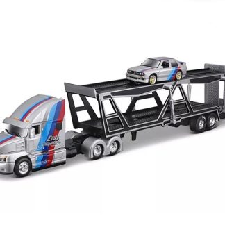 Mack Anthem + BMW 3 Series M3 1988 1:64 - Maisto Mack Anthem with BMW M3 - kovový model auta 1/43