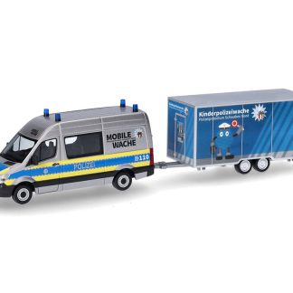 Mercedes-Benz Sprinter Polizei s přívěsem 1:87 - Herpa Mercedes Sprinter Policie - sběratelský model hasičského vozu 1/87