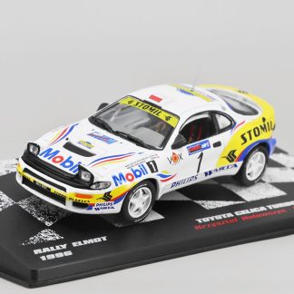 Toyota Celica Turbo 4WD ST185 Rally Elmot 1996 1:43 - Rallye automobily časopis s modelem #63 Toyota Celica Turbo 4WD - kovový model auta