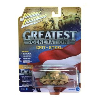 Tank WWII M3 Grant 1:64 - Johnny Lightning Tank WW 2 M 3 Grant - sběratelský model tanku 1/64