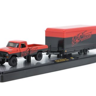 Ford F-250 Explorer 4x4 1972 + Ford Mustang GT Custom 1988 1:64 - M2 Machines Ford F250 Explorer 4x4 + Ford Mustang GT Custom - kovový model auta 1/64