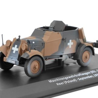 KFZ 13 Heer (Poland) 1939 1:43 - časopis Samochody Wojskowe s modelem #77 Machinengewehrkraftwagen Heer September 1939 - časopis Samochody Wojskowe s modelem #77 - kovový model auta