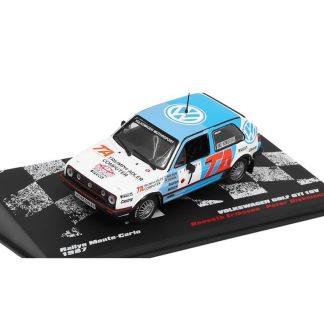 Volkswagen Golf GTI 16V #7 Eriksson / Diekmann Rallye Monte-Carlo 1987 1:43 - Rallye automobily polský časopis s modelem #30 VW Golf GTI 16 V No.7 Rally Monte Carlo - kovový model auta