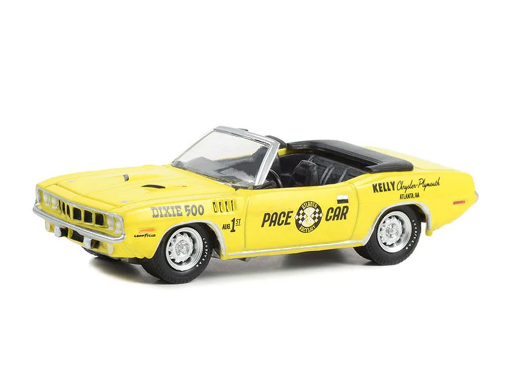 Plymouth Barracuda Convertible 1971 Pace Car 1:64 - GreenLight Plymouth Barracuda Convertible 1971 1/64 - kovový model