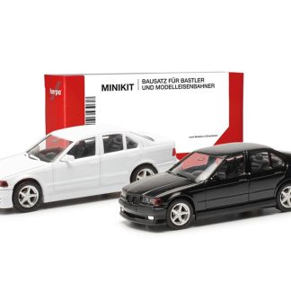 Sada 2ks: BMW 3er E36 AC Schnitzer bílá / černá Minikit 1:87 - Herpa stavebnice BMW 3er E36 - Herpa stavebnice - stavebnice KIT