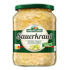 6 x Sauerkraut Traditional Milk Acid Fermented and Gently Pasteurised Brand: Spreewaldhof 650g (3.9 kg) - Domestic Cultivation