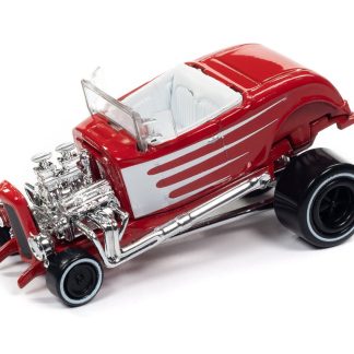 Ford Hiboy #3 1932 červený 1:64 - Johnny Lightning Ford Hiboy No. 3 - sběratelský model autá 1/64