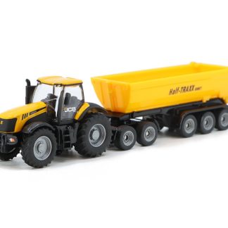 JCB Traktor s Přívěsem Dolly a Vyklápěcím Kontejnerem 1:87 - SIKU JCB Tractor with Dolly and tipping trailer - kovové model auta 1/87