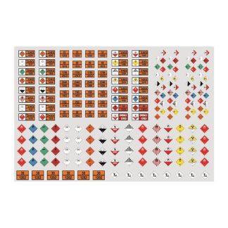 Nebezpečný náklad - Samolepky na modely 1:43 Dekály - Samolepky na modely 1/43 přeprava pyrotechnických výrobků a paliva
