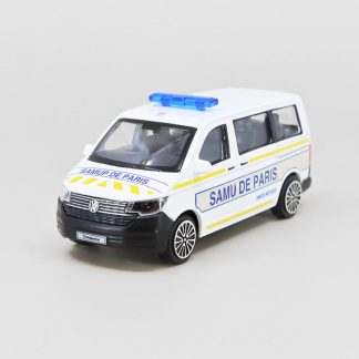 Volkswagen T6.1 Bus Samu De Paris bílá 1:43 - Bburago VW T6.1 - kovový model auta 1/43