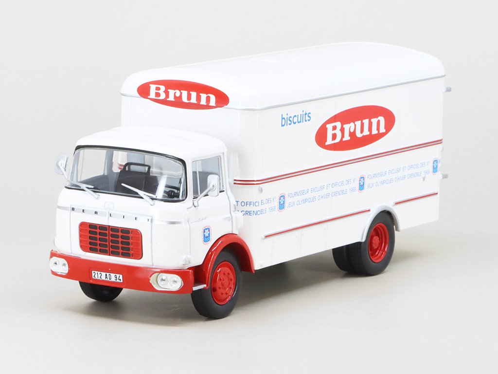 Berliet GAK Truck Biscuit Brun 2-Assi 1959 1:43 - časopis s modelem Berliet GAK Truck Biscuit Brun 2 Assi - kovový model auta 1/43