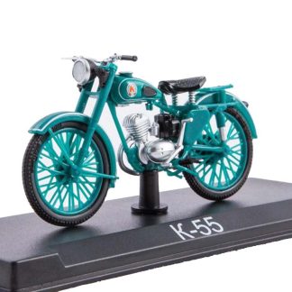K-55 motorka 1:24 - MODIMIO Collections Naše Motocykly časopis s modelem #49 K-55 - model motorky 1/24
