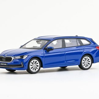 Škoda Superb IV Combi 2023 Modrá Energy 1:43 - Abrex Škoda Superb 4 Combi- kovový model auta 1/43