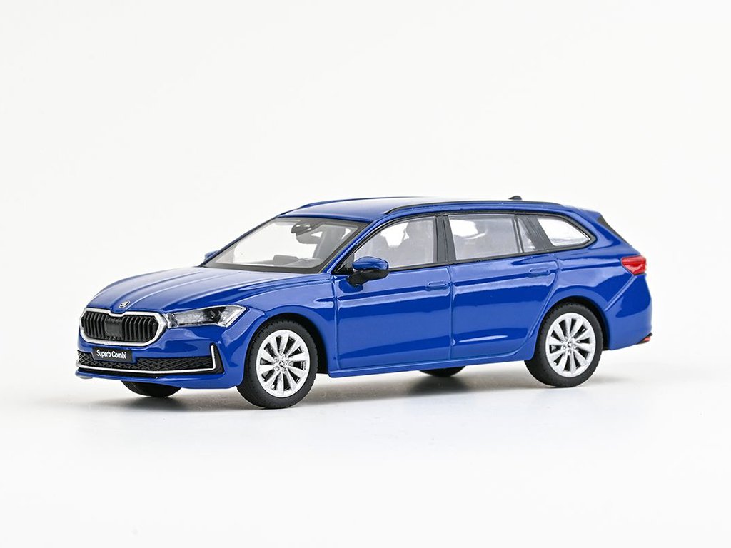 Škoda Superb IV Combi 2023 Modrá Energy 1:43 - Abrex Škoda Superb 4 Combi- kovový model auta 1/43