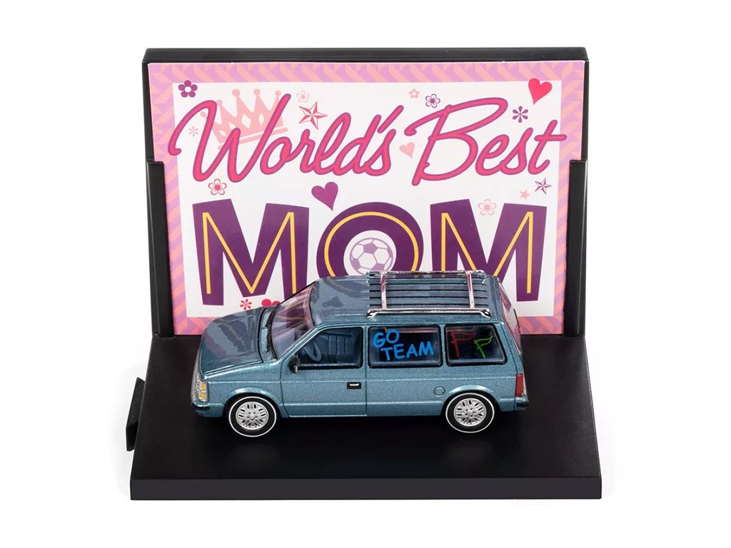Dodge Caravan World's Best Mom 1993 1:64 - Auto World Dodge Caravan Nejlepší máma na světě - kovový model auta 1/64