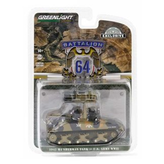M4 Sherman Tank U.S. Army WWII 1945 1:64 - GreenLight M 4 Sherman Tank World War 2 - kovový model 1/64