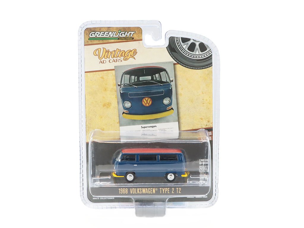Volkswagen Type 2 T2 1968 1:64 - GreenLight VW T2 Minibus - kovový model auta 1/64