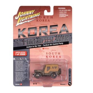 Willys MB Jeep 1:64 - Johnny Lightning Willy's Mb Jeep Korean War - sběratelský model auta 1/64