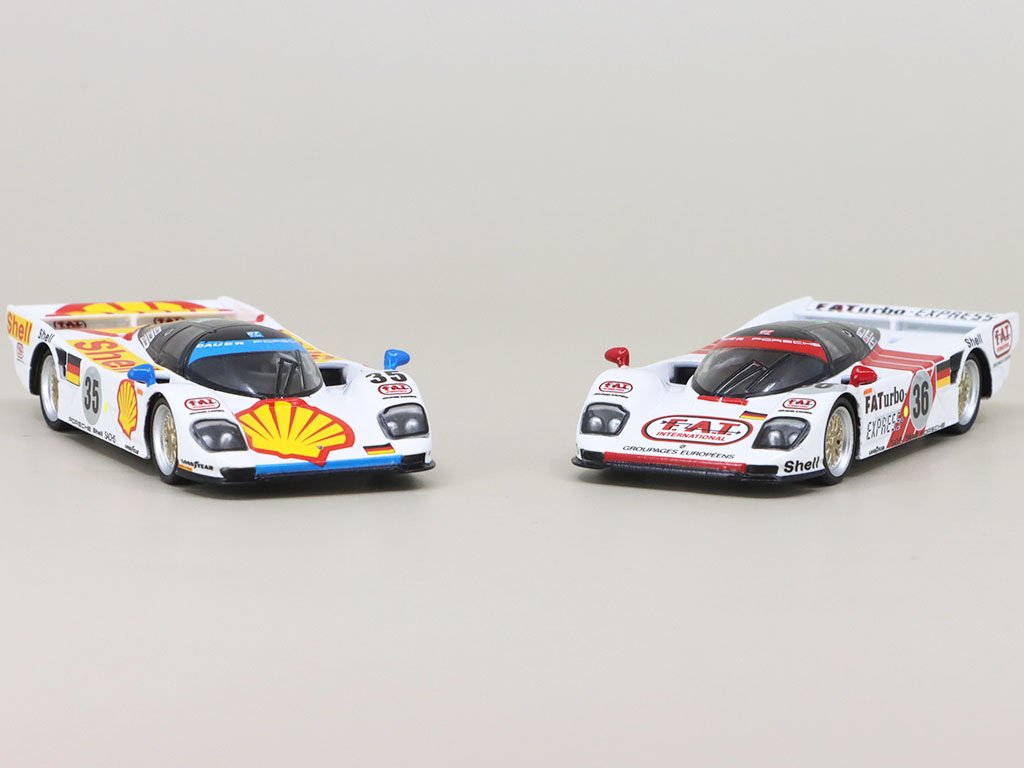Porsche 962 LM Shell Combo #35 + #36 Winner 24h Le Mans 1994 1:64 - Tiny Toys Porsche Shell 962 No.35 + No.36 - sběratelský modely aut 1/64