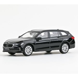 Škoda Superb IV Combi 2023 Černá Ebony Metalíza 1:43 - Abrex Škoda Superb 4 Combi- kovový model auta 1/43