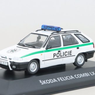 Škoda Felicia Combi LX Policie 1995 1:43 - Kaleidoskop slavných vozů časopis s modelem #100 Škoda Felicia Combi LX - kovový model auta 1/43