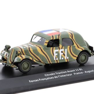 Citroen Traction Avant 11 BL Forces Francaises De I'Interieur France - August 1944 1:43 - časopis Vojenské automobily s modelem #10 Citroen Traction Avant 11 BL - kovový model auta 1/43