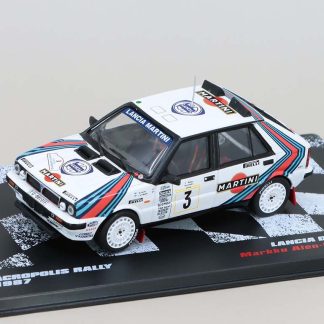 Lancia Delta HF 4WD Acropolis Rally 1987 Markku Alén / Ilkka Kivimäki 1:43 - Rallye automobily časopis s modelem #70 Lancia Delta HF 4WD 1:43 - kovový model auta