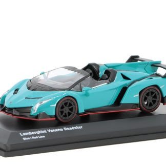 Lamborghini Veneno Roadster modrá 1:64 - Kyosho Lamborghini Veneno Roadster - kovový model auta