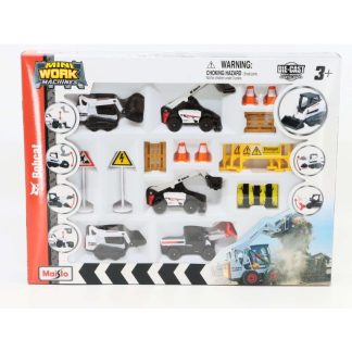 Bobcat Set pěti pracovních strojů s příslušenstvím 1:64 - Maisto Bobcat Set pěti pracovních strojů s příslušenstvím