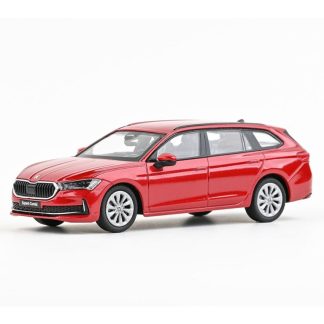 Škoda Superb IV Combi 2023 Červená Carmine Metalíza 1:43 - Abrex Škoda Superb 4 Combi- kovový model auta 1/43