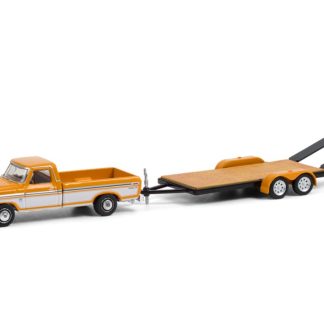 Ford F-150 Ranger XLT 1976 + přívěs Flatbed 1:64 - GreenLight Ford F150 with Flatbed Trailer- model auta