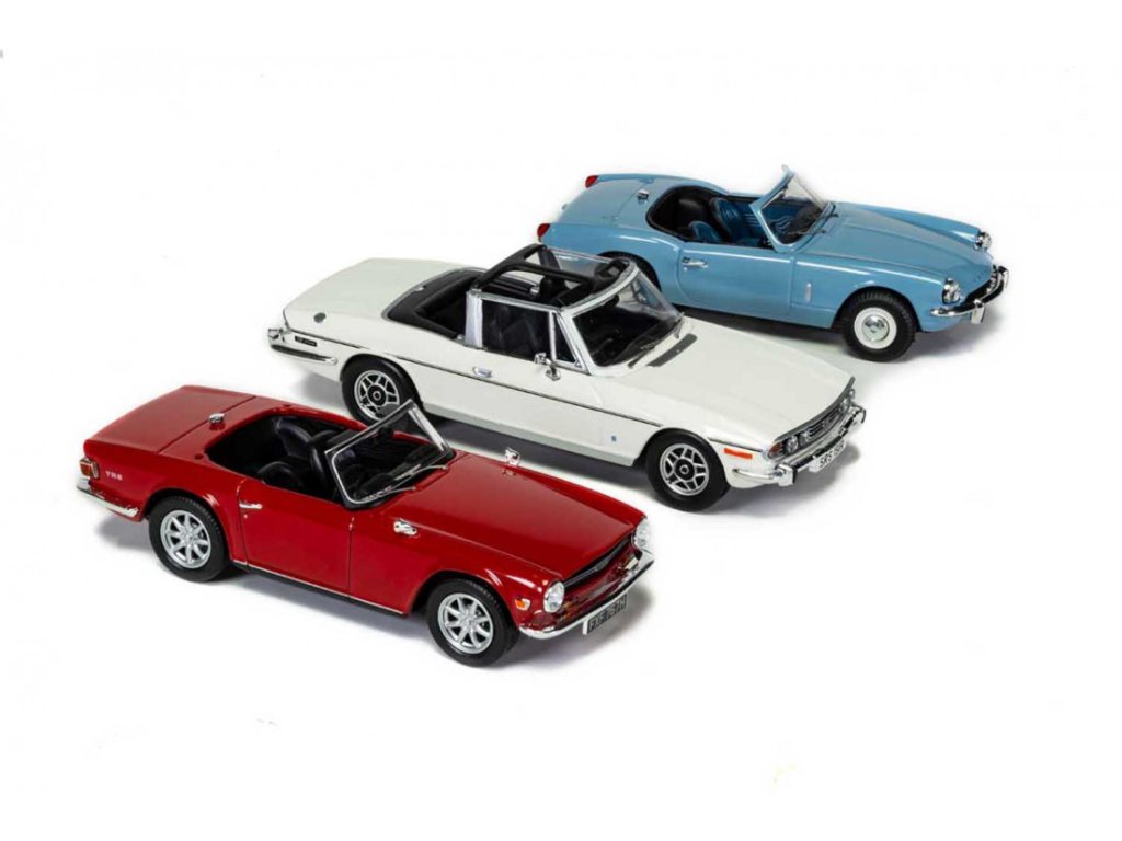 Topless Triumph Collection - Sada 3 ks 1:43 - CORGI Topless Triumph Collection: Triumph Spitfire Mk3 Wedgwood, Triumph Stag Mk2 a Triumph TR6 Signal - Sada 3 ks