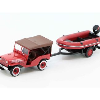 Jeep Prime a loď Zodiac 1:43 - Hachette časopis s modelem Jeep Prime + loď Zodiac - model auta