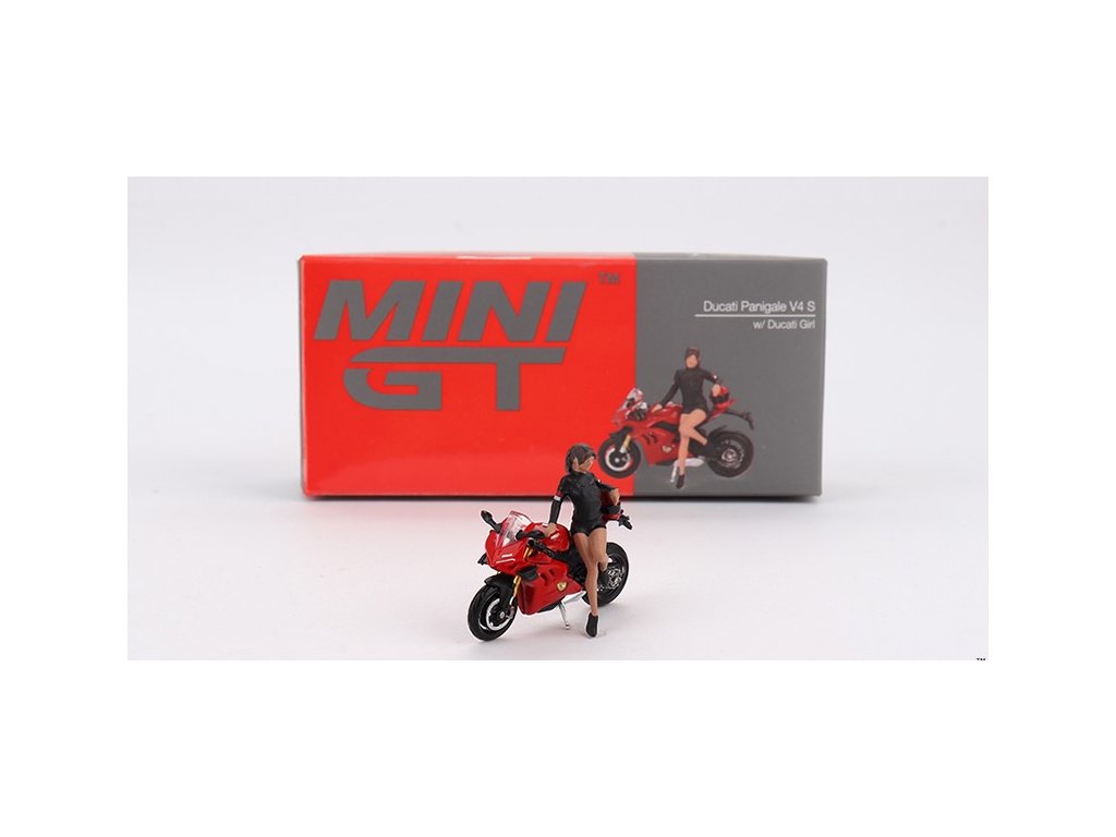 Ducati Panigale V4 S w/ Ducati Girl 1:64 - Mini GT Ducati Panigale V4 S w/ Ducati Girl 1:64 - model auta 1/64