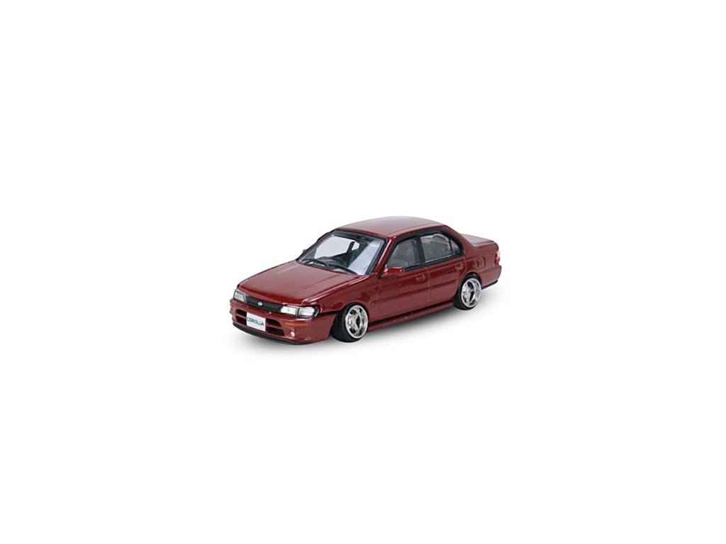 Toyota Corolla AE100 1996 LHD 1:64 červená - BM Creations Toyota Corolla AE 100 Left Hand Drive - kovový model auta