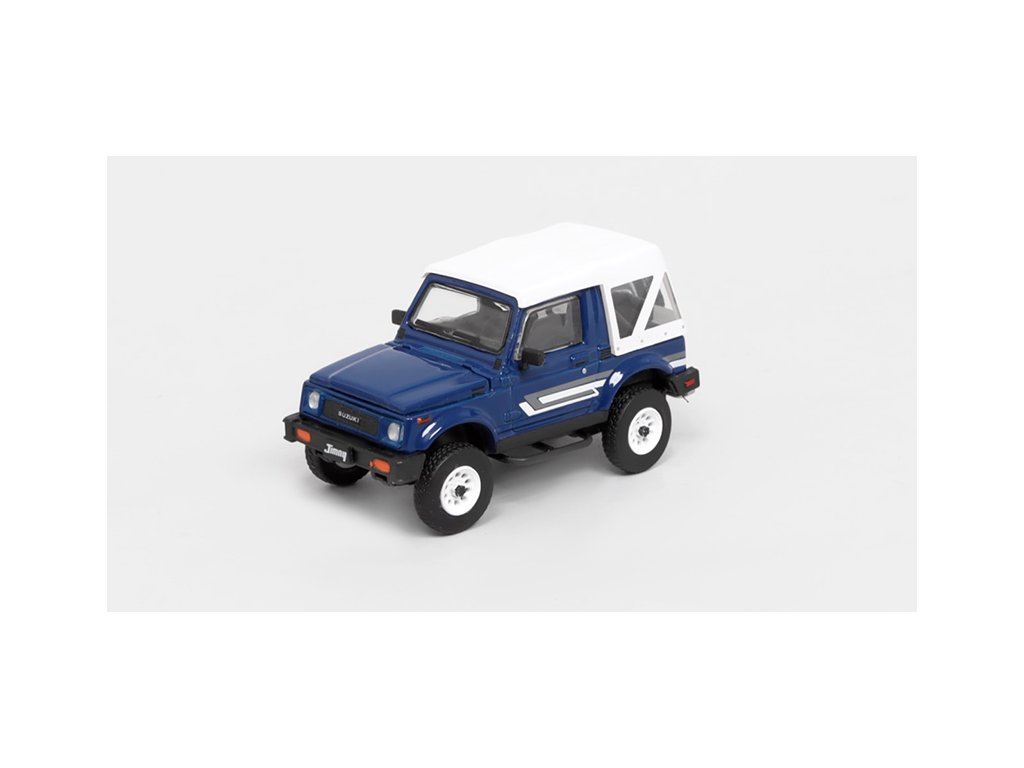 Suzuki Jimny SJ413 modrá RHD 1:64 - BM Creations Suzuki Jimny SJ 413 - kovový model auta
